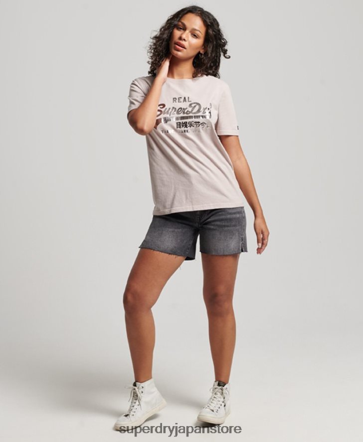 ヴィンテージロゴ装飾 Tシャツ 女性 Superdry 衣類 ベージュ 2J62PZ2670