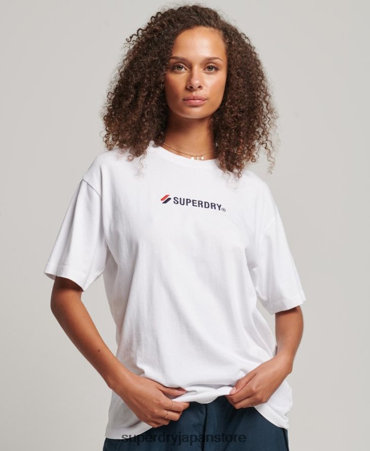 ロゴアップリケ ルーズTシャツ 女性 Superdry 衣類 白 2J62PZ2673