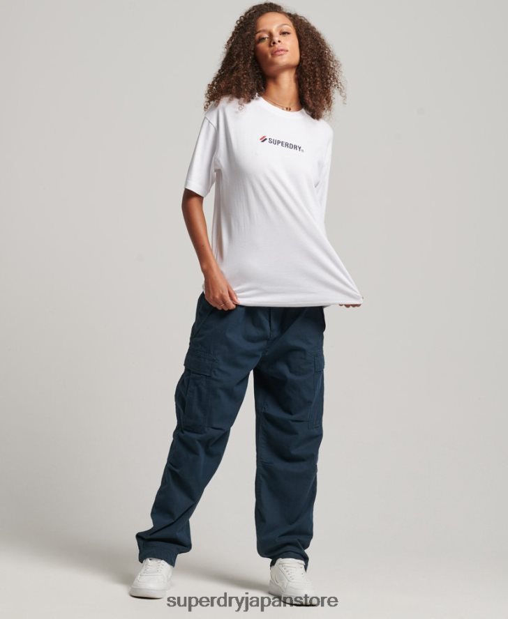 ロゴアップリケ ルーズTシャツ 女性 Superdry 衣類 白 2J62PZ2673