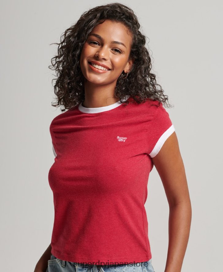 リンガーTシャツ 女性 Superdry 衣類 赤 2J62PZ2674