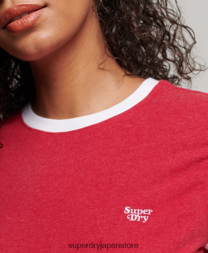 リンガーTシャツ 女性 Superdry 衣類 赤 2J62PZ2674