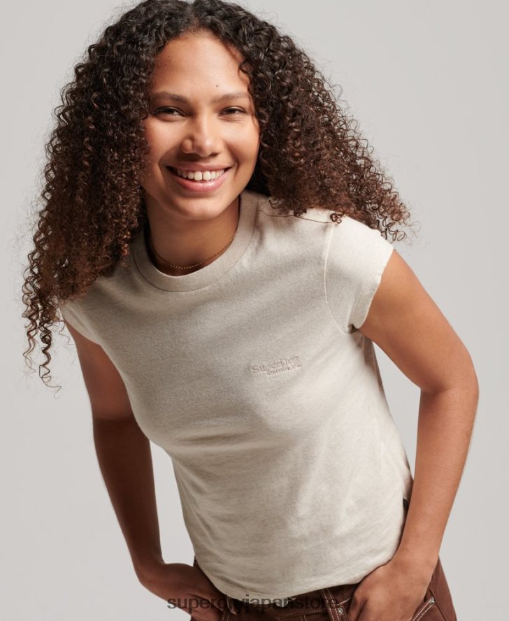 ヴィンテージロゴ キャップスリーブ Tシャツ 女性 Superdry 衣類 ベージュ 2J62PZ2681