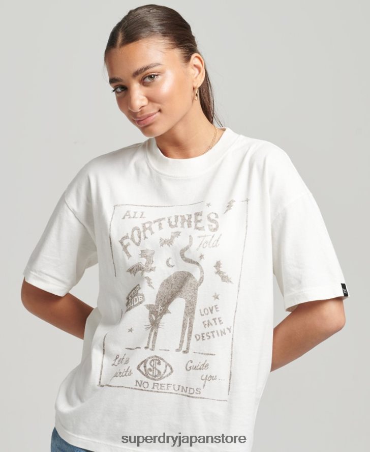 ヴィンテージ天体Tシャツ 女性 Superdry 衣類 白 2J62PZ2687