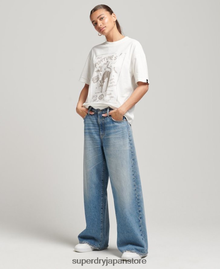 ヴィンテージ天体Tシャツ 女性 Superdry 衣類 白 2J62PZ2687