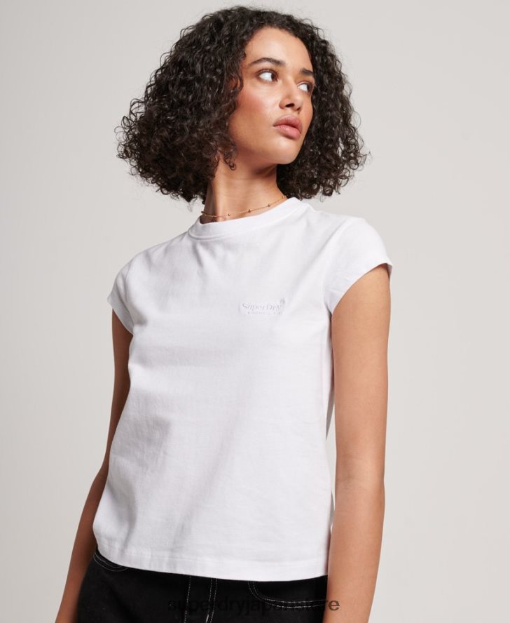 ヴィンテージロゴ キャップスリーブ Tシャツ 女性 Superdry 衣類 白 2J62PZ2693