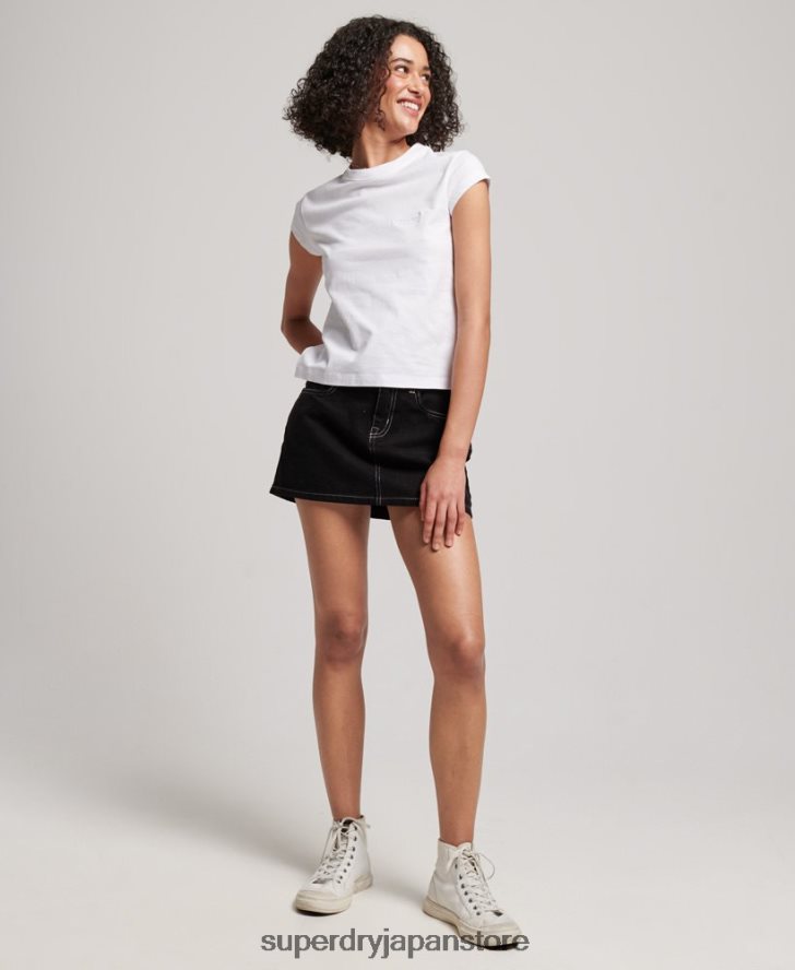 ヴィンテージロゴ キャップスリーブ Tシャツ 女性 Superdry 衣類 白 2J62PZ2693