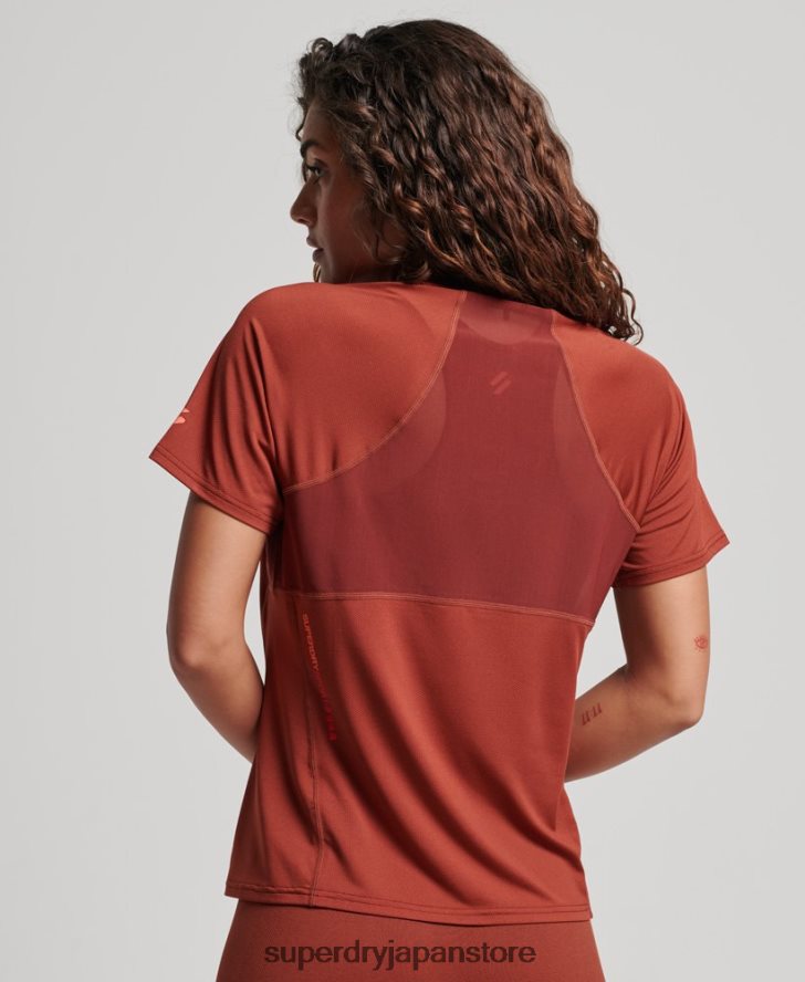 コアアクティブTシャツ 女性 Superdry 衣類 茶色 2J62PZ2697
