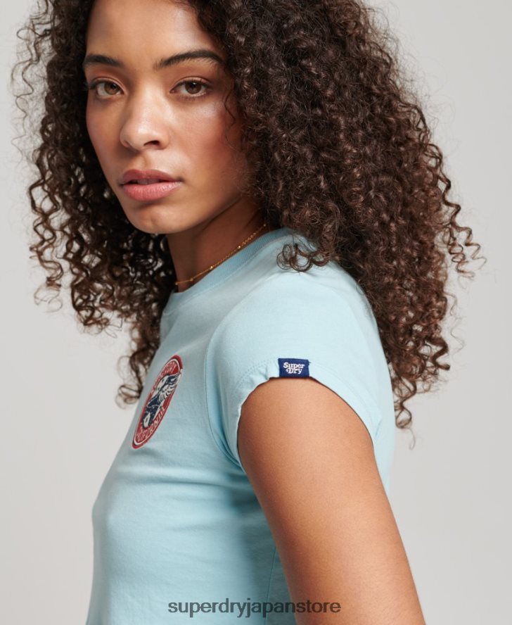 ヴィンテージロールウィズイットTシャツ 女性 Superdry 衣類 ライトブルー 2J62PZ2699