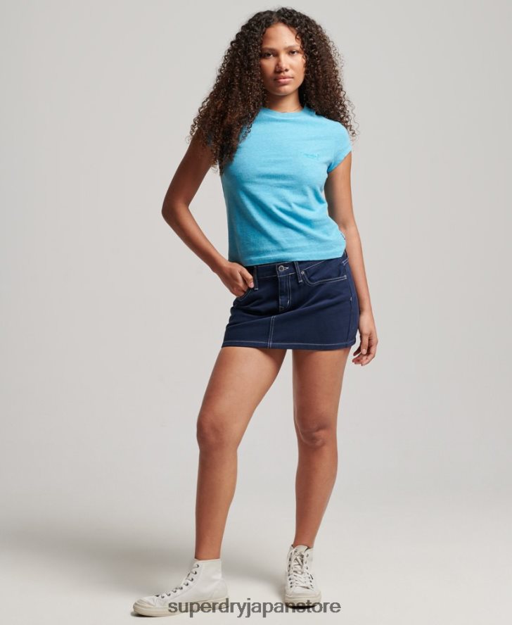 ヴィンテージロゴ キャップスリーブ Tシャツ 女性 Superdry 衣類 青 2J62PZ2700