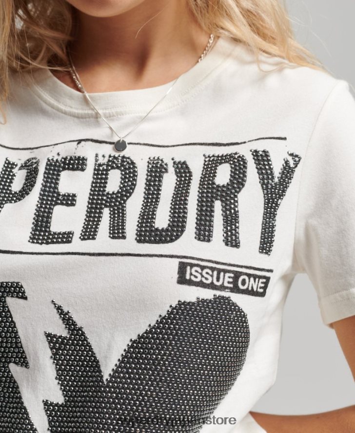 ローファイ ポスター T シャツ 女性 Superdry 衣類 クリーム 2J62PZ2704