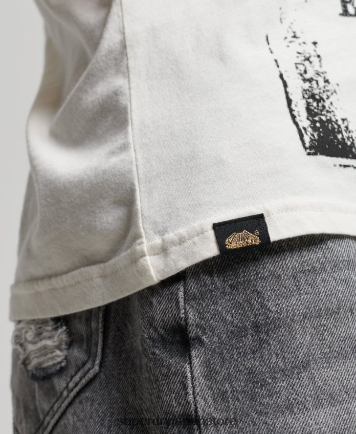 ローファイ ポスター T シャツ 女性 Superdry 衣類 クリーム 2J62PZ2704