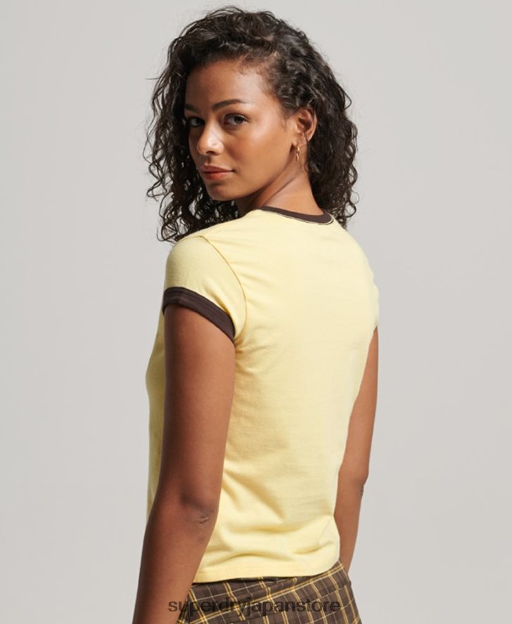 リンガーTシャツ 女性 Superdry 衣類 黄色 2J62PZ2706