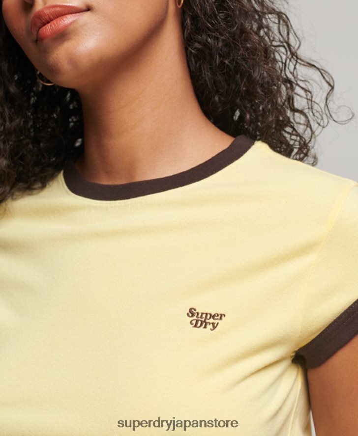 リンガーTシャツ 女性 Superdry 衣類 黄色 2J62PZ2706