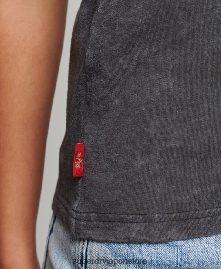ヴィンテージマーチストアスキニーTシャツ 女性 Superdry 衣類 黒 2J62PZ2708
