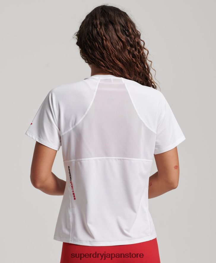 コアアクティブTシャツ 女性 Superdry 衣類 白 2J62PZ2709