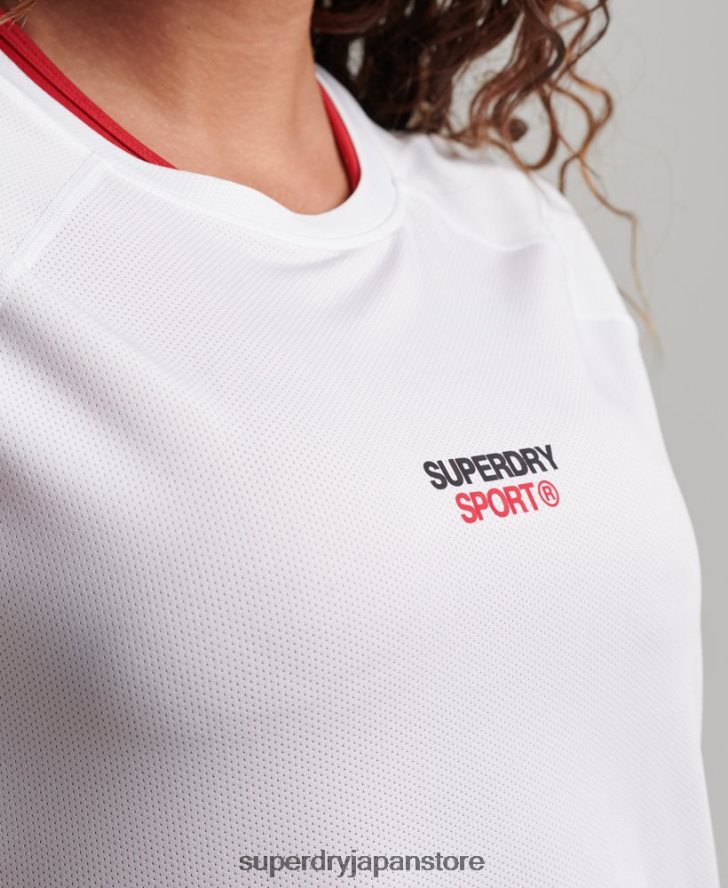 コアアクティブTシャツ 女性 Superdry 衣類 白 2J62PZ2709
