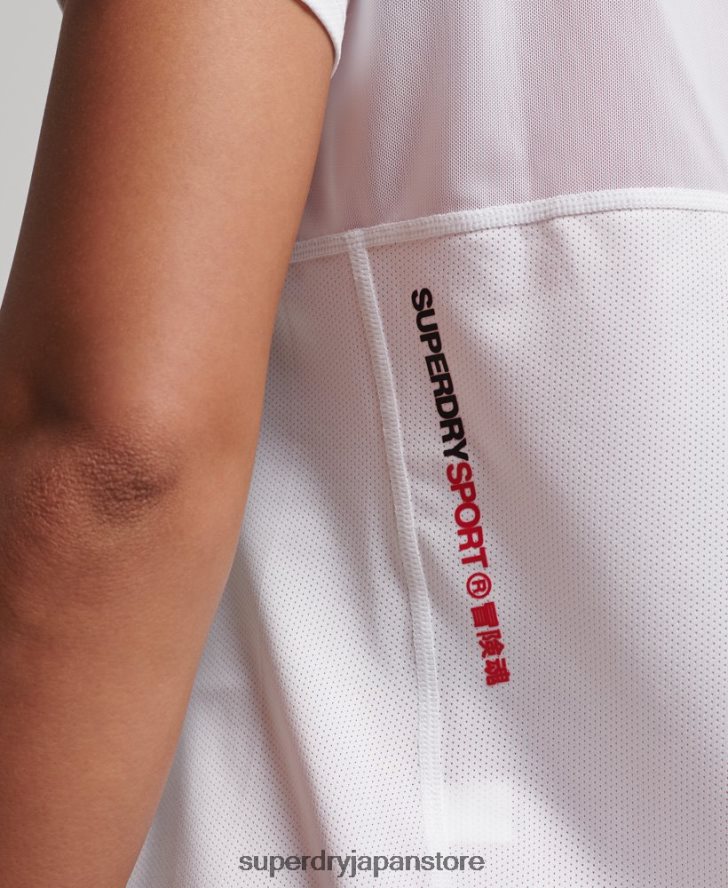 コアアクティブTシャツ 女性 Superdry 衣類 白 2J62PZ2709
