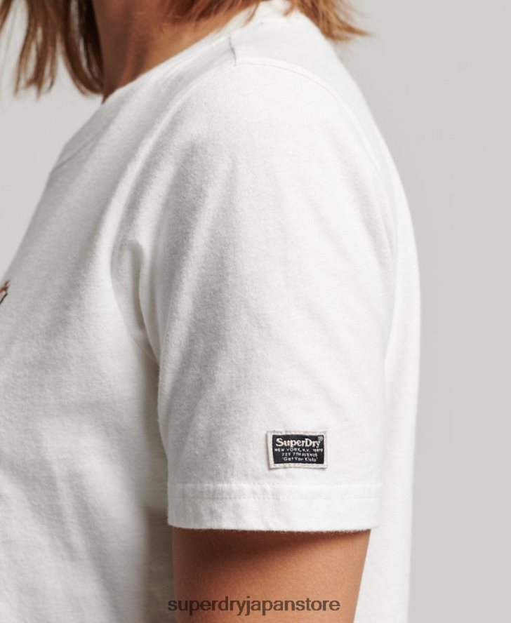 ヴィンテージ装飾Tシャツ 女性 Superdry 衣類 白 2J62PZ2711