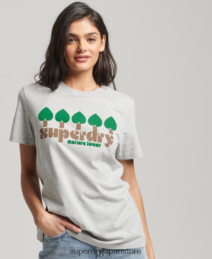 ヴィンテージノスタルジアTシャツ 女性 Superdry 衣類 グレー 2J62PZ2712