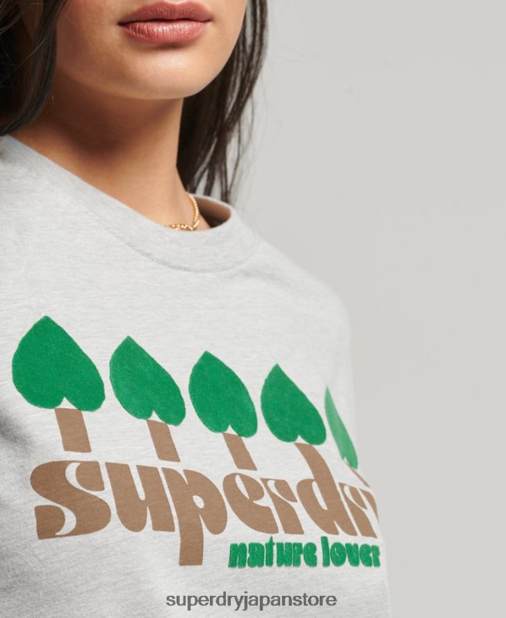 ヴィンテージノスタルジアTシャツ 女性 Superdry 衣類 グレー 2J62PZ2712