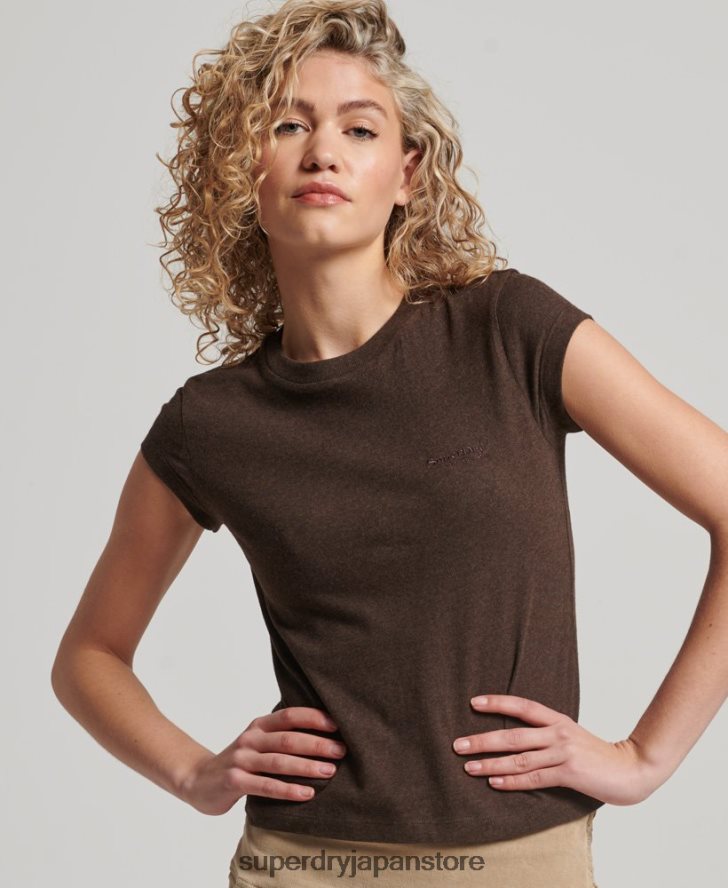 ヴィンテージロゴ キャップスリーブ Tシャツ 女性 Superdry 衣類 茶色 2J62PZ2716