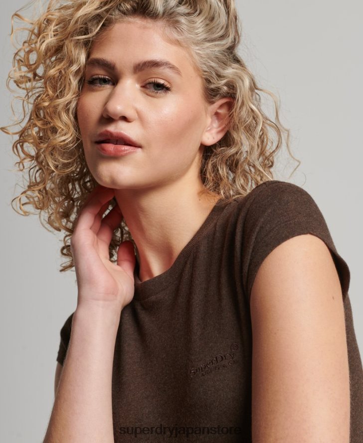 ヴィンテージロゴ キャップスリーブ Tシャツ 女性 Superdry 衣類 茶色 2J62PZ2716