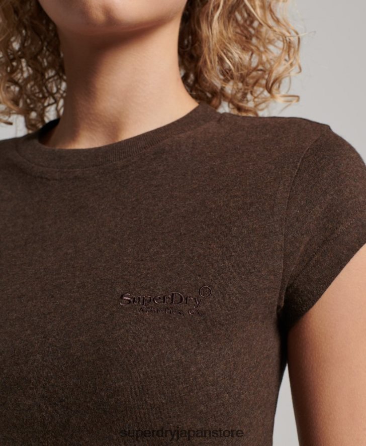 ヴィンテージロゴ キャップスリーブ Tシャツ 女性 Superdry 衣類 茶色 2J62PZ2716