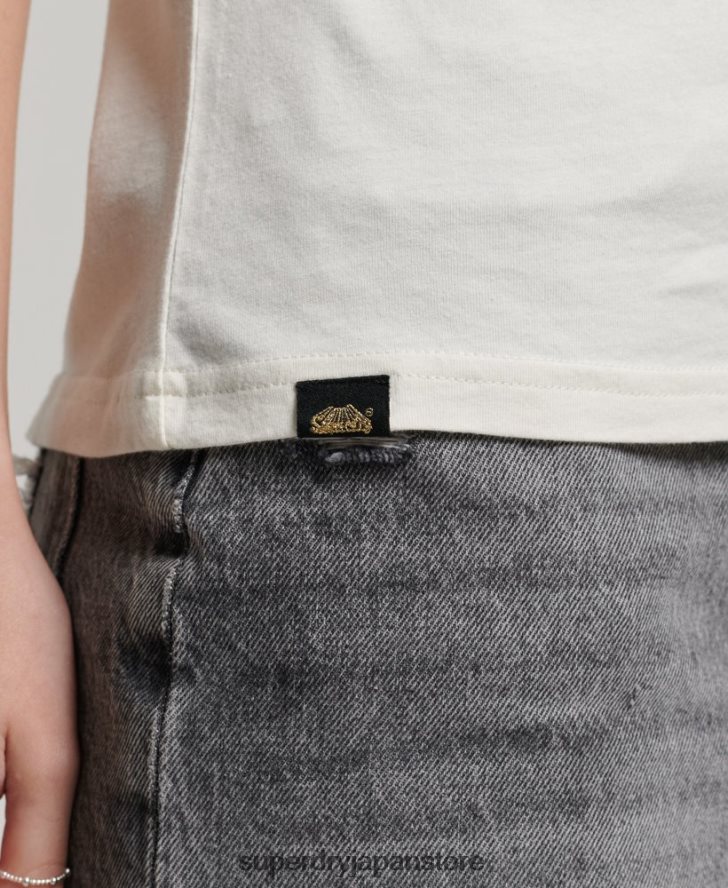 ローファイ ポスター T シャツ 女性 Superdry 衣類 白 2J62PZ2717