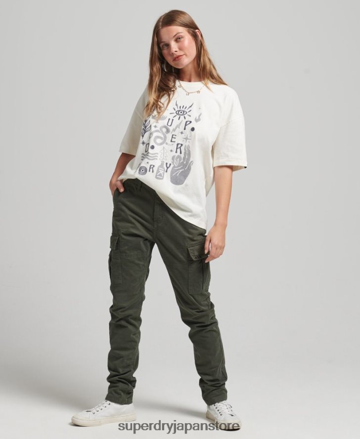 遊牧民のTシャツ 女性 Superdry 衣類 白 2J62PZ2724
