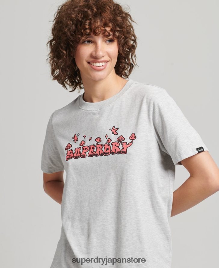 ウッドランド グラフィック T シャツ 女性 Superdry 衣類 ライトグレー 2J62PZ2729