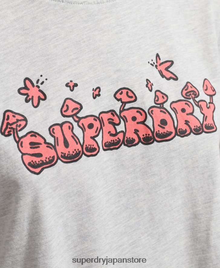 ウッドランド グラフィック T シャツ 女性 Superdry 衣類 ライトグレー 2J62PZ2729