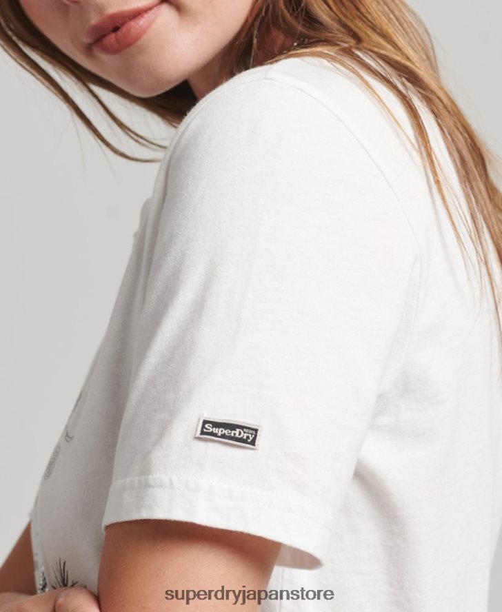 スイカグラフィックTシャツ 女性 Superdry 衣類 クリーム 2J62PZ2732