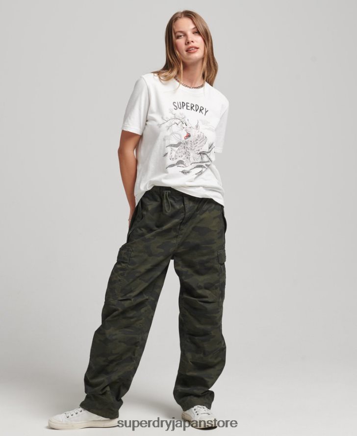 スイカグラフィックTシャツ 女性 Superdry 衣類 クリーム 2J62PZ2732