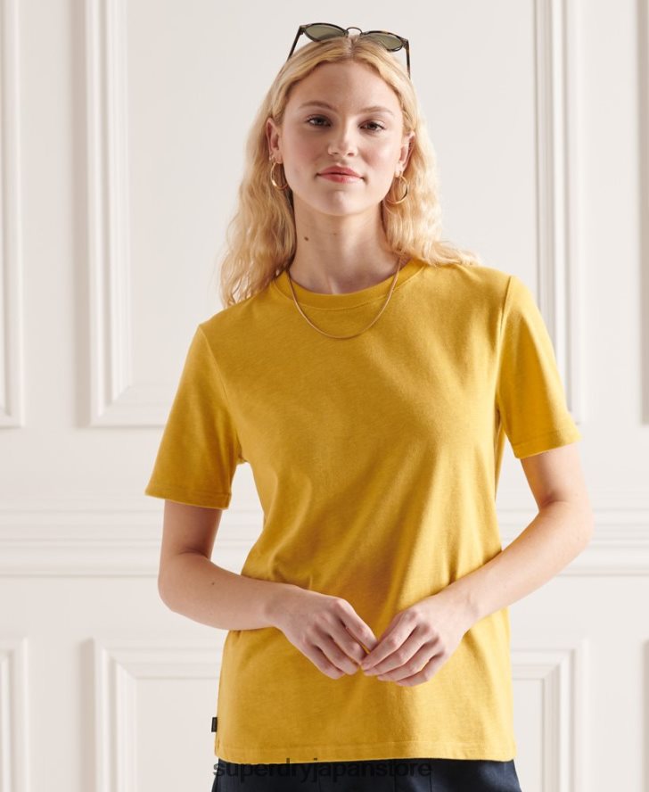 オーガニックコットンのオーセンティックTシャツ 女性 Superdry 衣類 黄色 2J62PZ2733