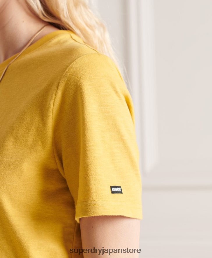 オーガニックコットンのオーセンティックTシャツ 女性 Superdry 衣類 黄色 2J62PZ2733