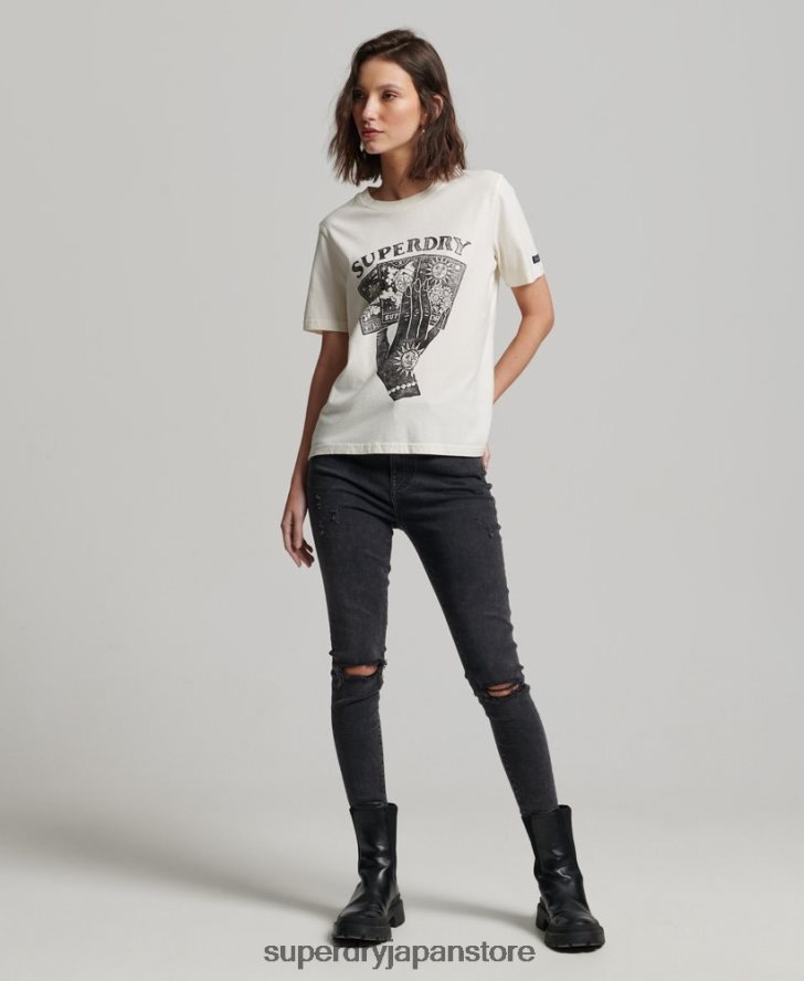 タロットカードグラフィックTシャツ 女性 Superdry 衣類 白 2J62PZ2735