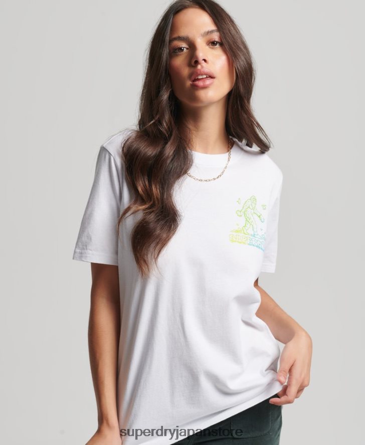 ウッドランド グラフィック T シャツ 女性 Superdry 衣類 白 2J62PZ2736