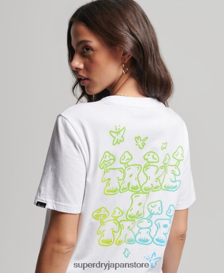 ウッドランド グラフィック T シャツ 女性 Superdry 衣類 白 2J62PZ2736