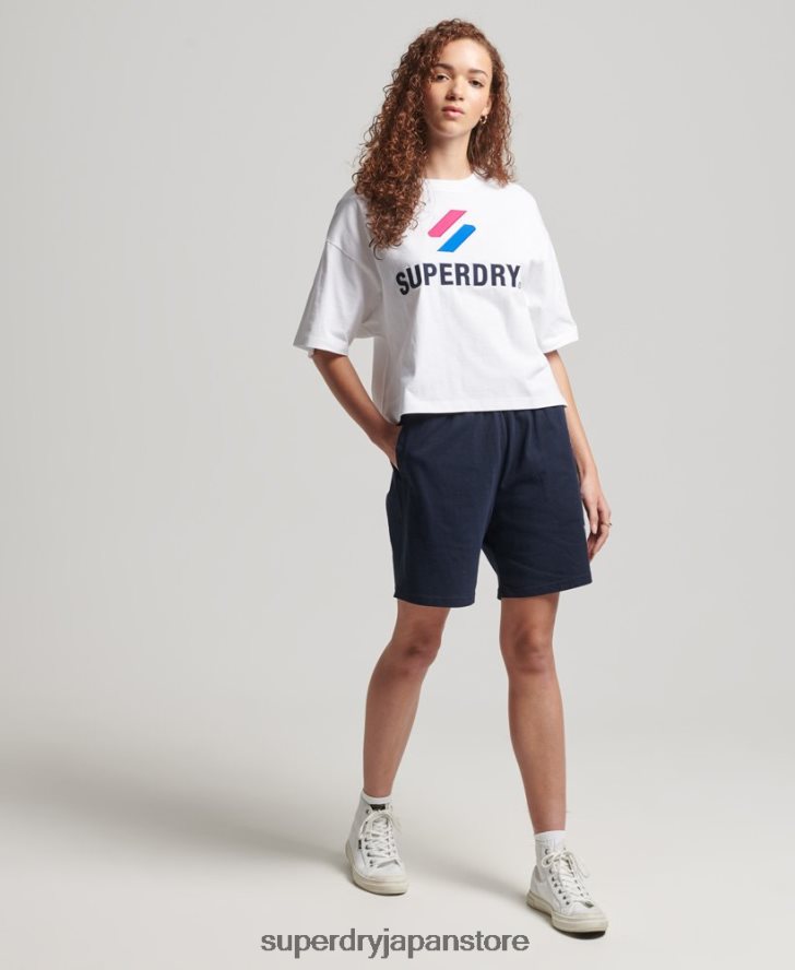 コードスタックボクシーTシャツ 女性 Superdry 衣類 白 2J62PZ2737