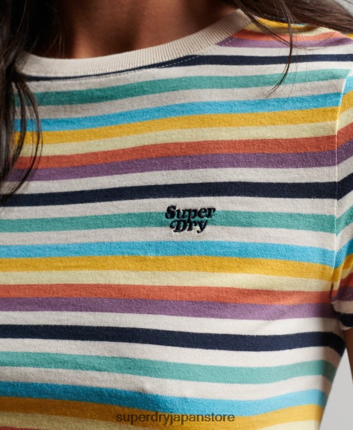 ヴィンテージストライプクロップTシャツ 女性 Superdry 衣類 黄色 2J62PZ2738