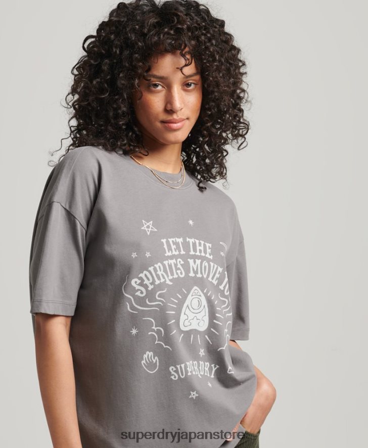 ヴィンテージ天体Tシャツ 女性 Superdry 衣類 ライトグレー 2J62PZ2740