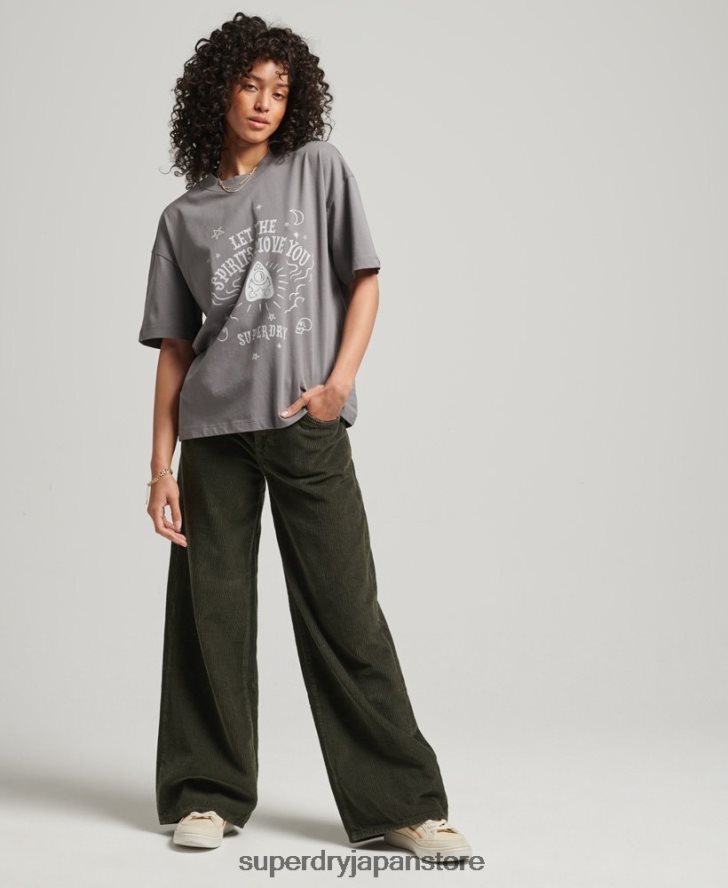 ヴィンテージ天体Tシャツ 女性 Superdry 衣類 ライトグレー 2J62PZ2740