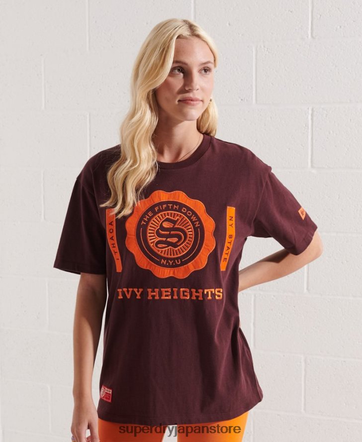 カレッジグラフィックTシャツ 女性 Superdry 衣類 赤 2J62PZ2741