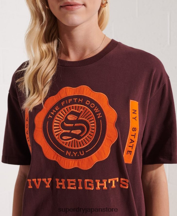 カレッジグラフィックTシャツ 女性 Superdry 衣類 赤 2J62PZ2741