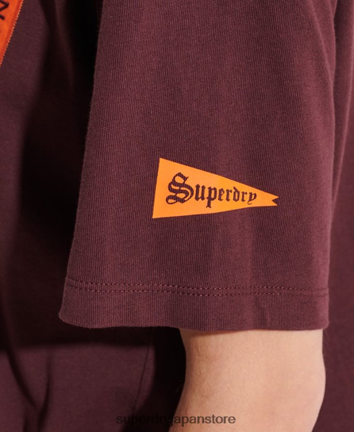 カレッジグラフィックTシャツ 女性 Superdry 衣類 赤 2J62PZ2741