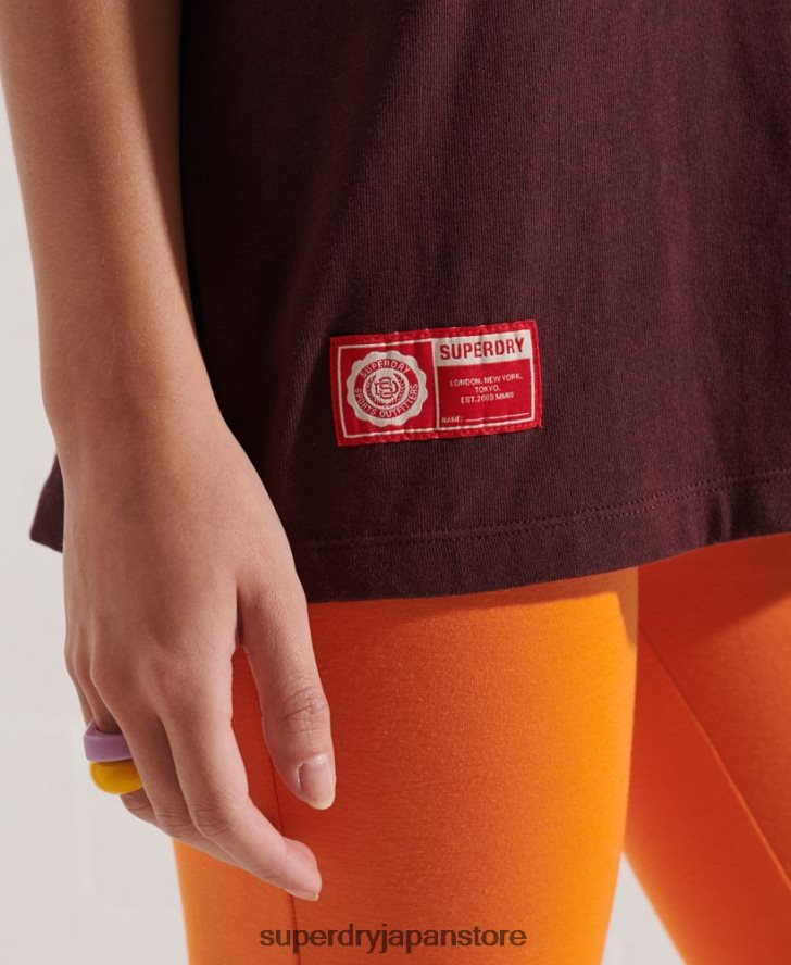 カレッジグラフィックTシャツ 女性 Superdry 衣類 赤 2J62PZ2741