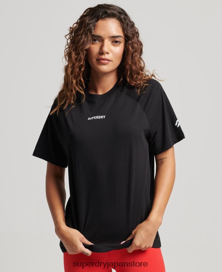 コア半袖Tシャツ 女性 Superdry 衣類 黒 2J62PZ2742