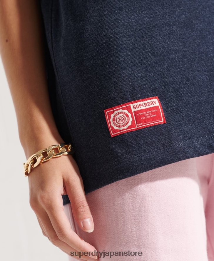 カレッジグラフィックTシャツ 女性 Superdry 衣類 海軍 2J62PZ2744