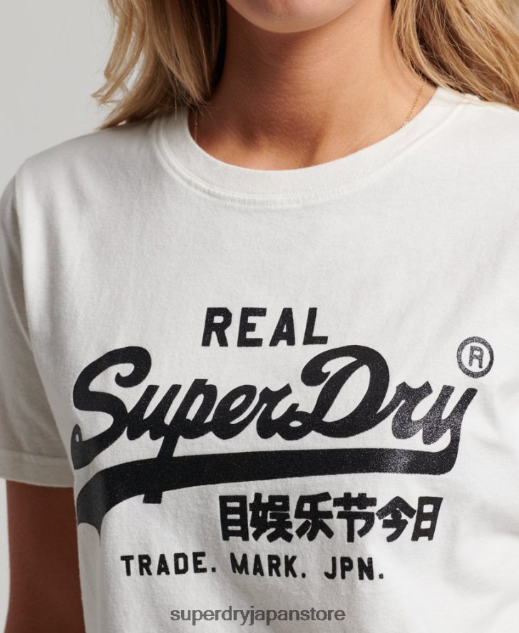 ヴィンテージロゴ装飾 Tシャツ 女性 Superdry 衣類 白 2J62PZ2749