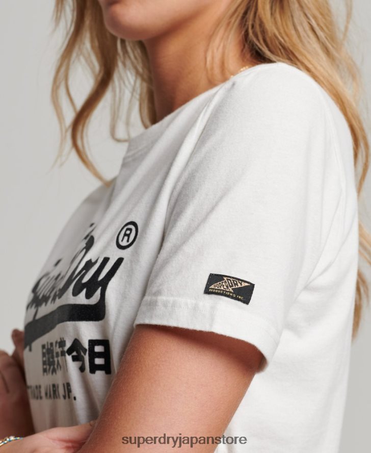 ヴィンテージロゴ装飾 Tシャツ 女性 Superdry 衣類 白 2J62PZ2749